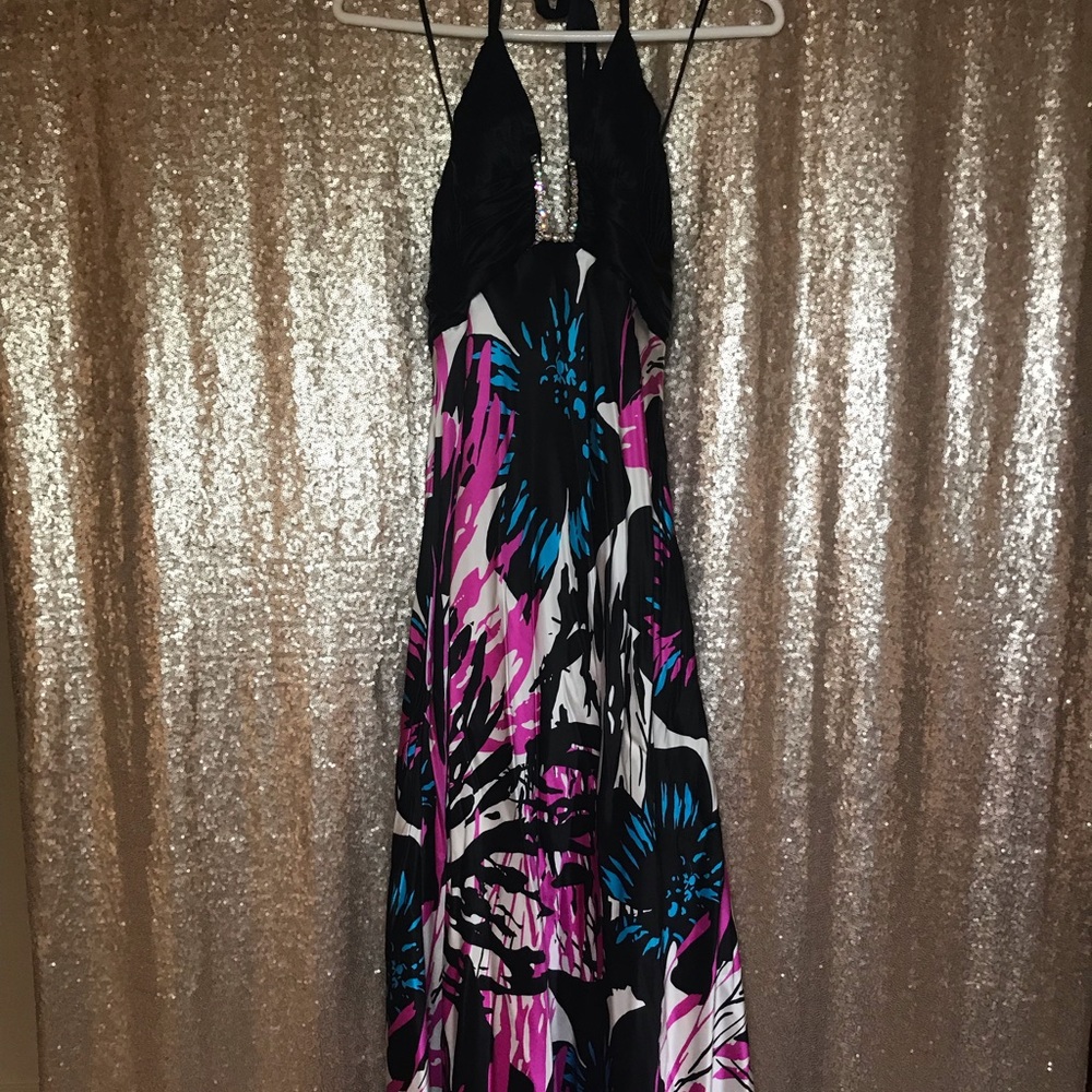 Floral Print Full Length Dress